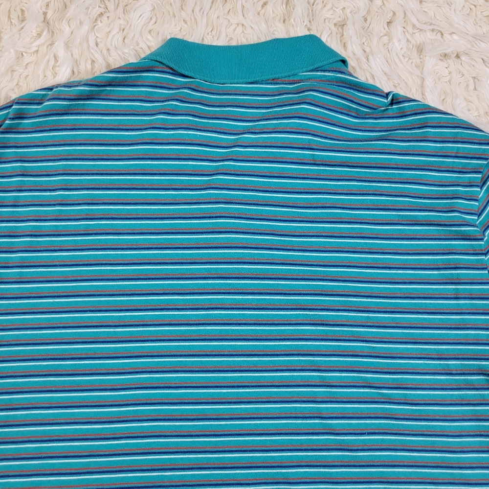 Lacoste - Men's Size 7 Blue Striped Polo Shirt - Picture 11 of 15